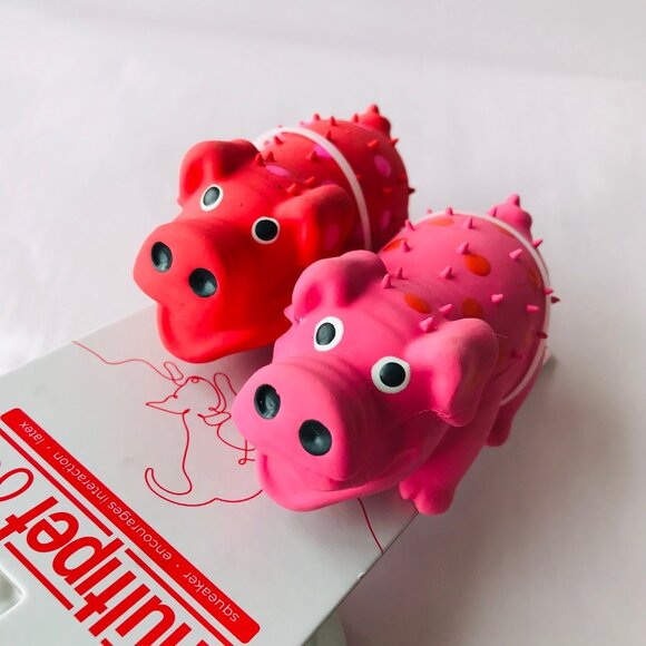 Multipet Mini Pig Latex  Squeak Dog Toy  With Squeaker Pink - Picture 3 of 6